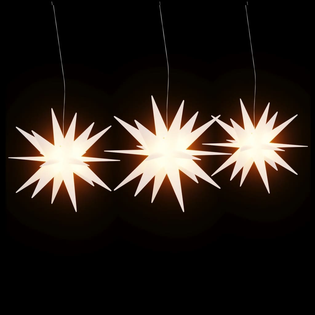 vidaXL Božićne svjetiljke s LED žaruljama 3 kom sklopive bijele