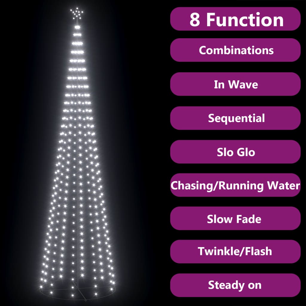 vidaXL Stožasto božićno drvce 752 hladne bijele LED žarulje 160x500 cm