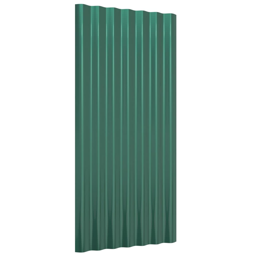 vidaXL Krovni paneli 12 kom od čelika obloženog prahom zelena 80x36 cm