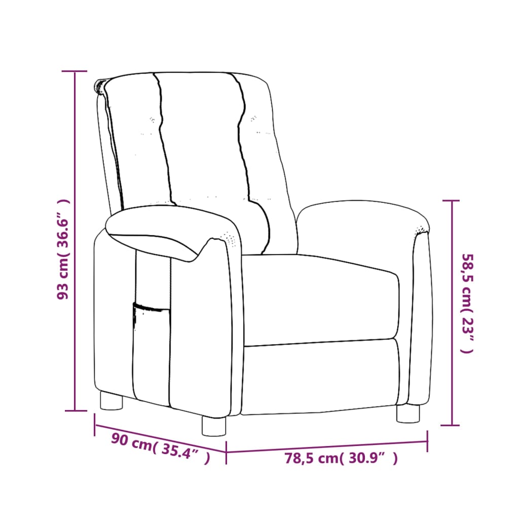vidaXL Masažna fotelja od mikrovlakana smeđa