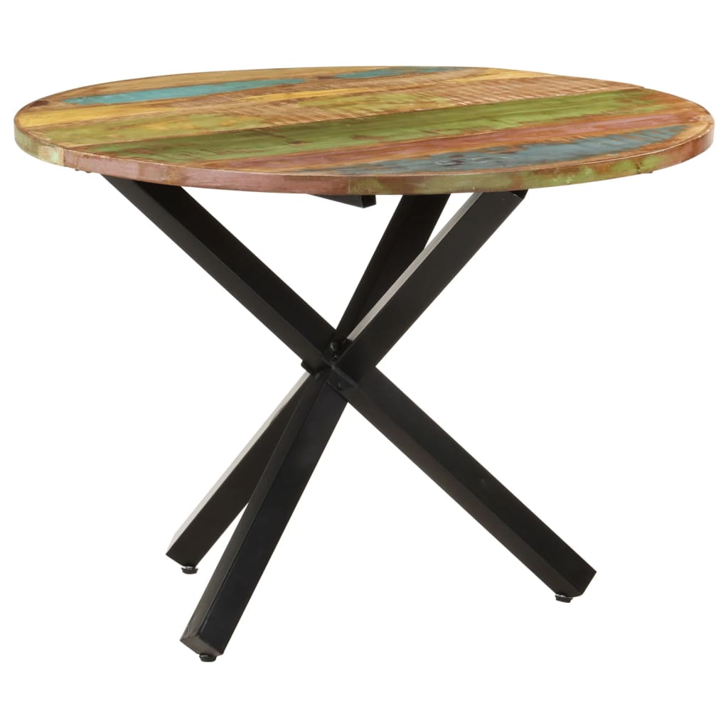 vidaXL Blagovaonski stol okrugli 100x100x75 cm masivno obnovljeno drvo