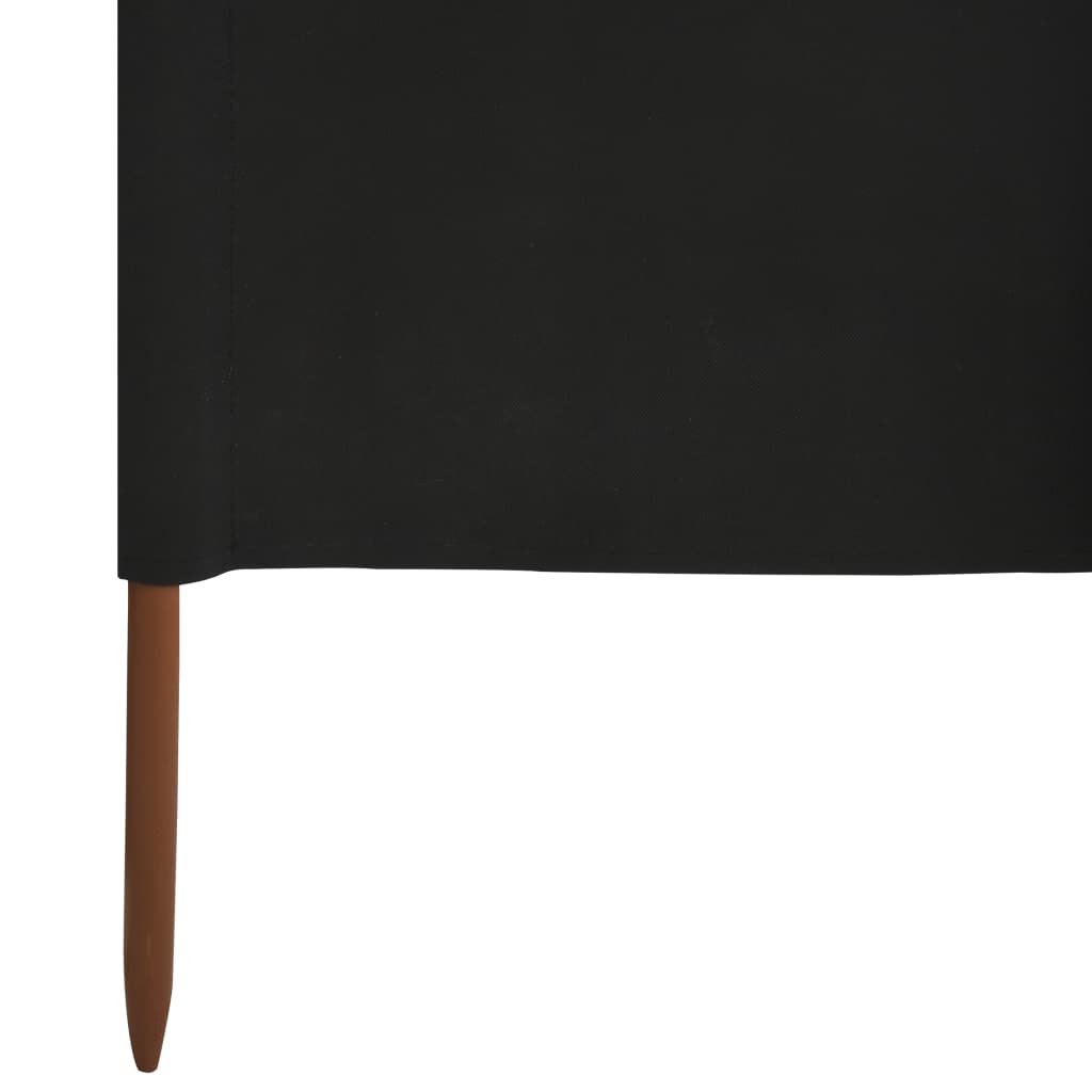 vidaXL Vjetrobran sa 6 panela od tkanine 800 x 80 cm crni