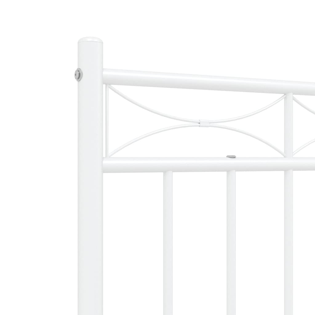 vidaXL Metalni okvir za krevet s uzglavljem bijeli 120x200 cm