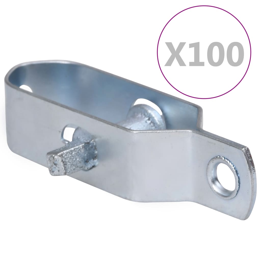 vidaXL Zatezači za žicu za ogradu 100 kom 90 mm čelični srebrni