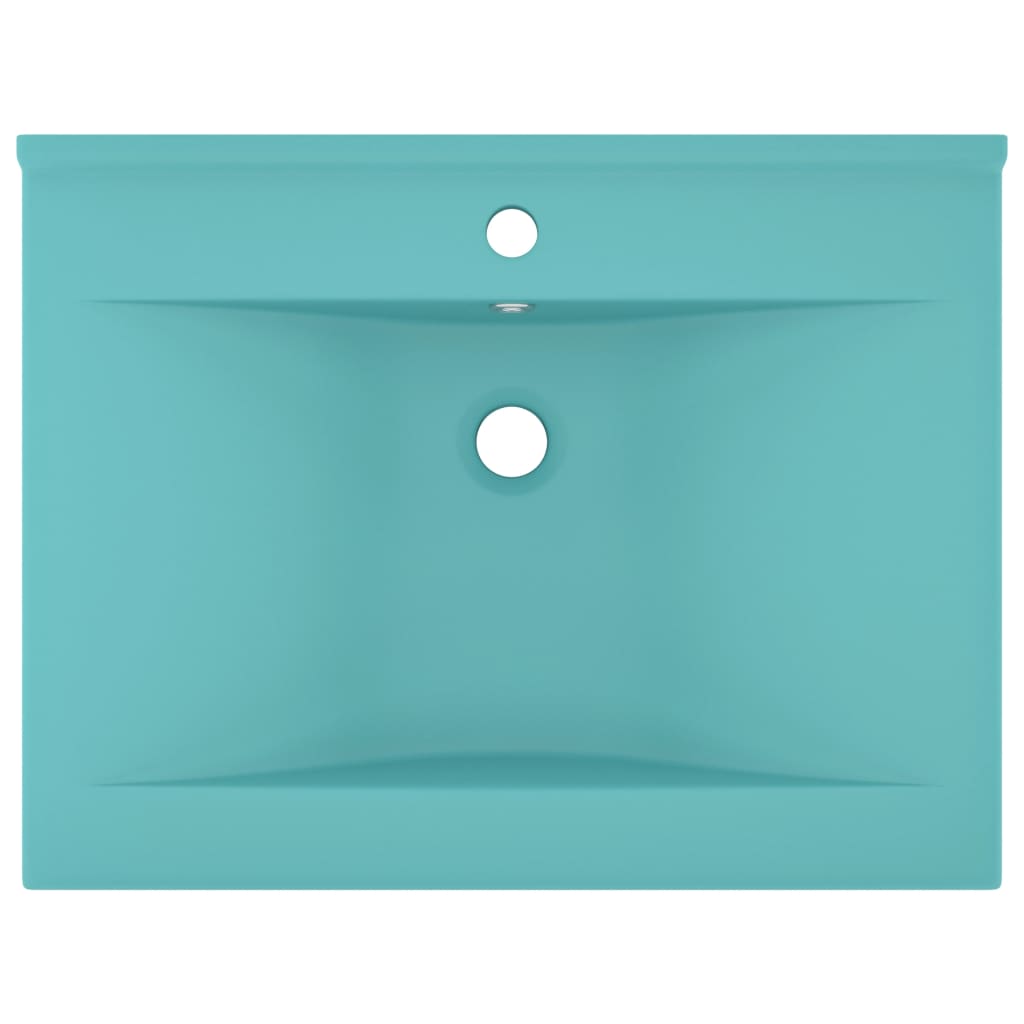 vidaXL Luksuzni umivaonik mat svjetlozeleni 60 x 46 cm keramički