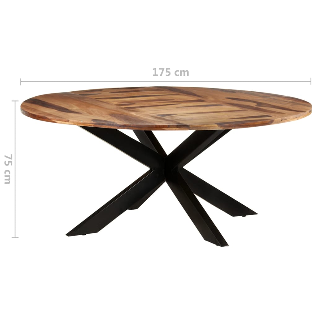vidaXL Blagovaonski stol okrugli 175x75 cm od drva bagrema s premazom