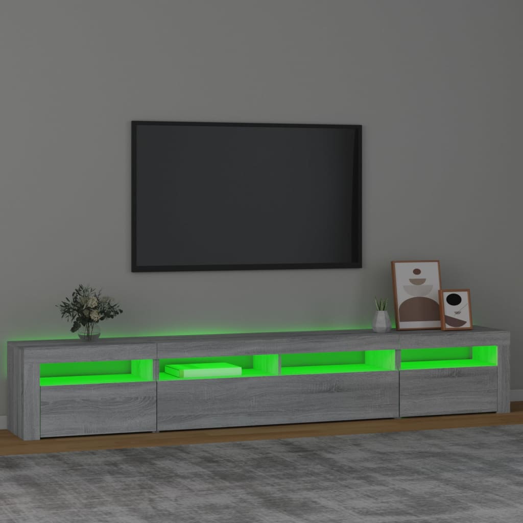 vidaXL TV ormarić s LED svjetlima boja hrasta sonome 240x35x40 cm