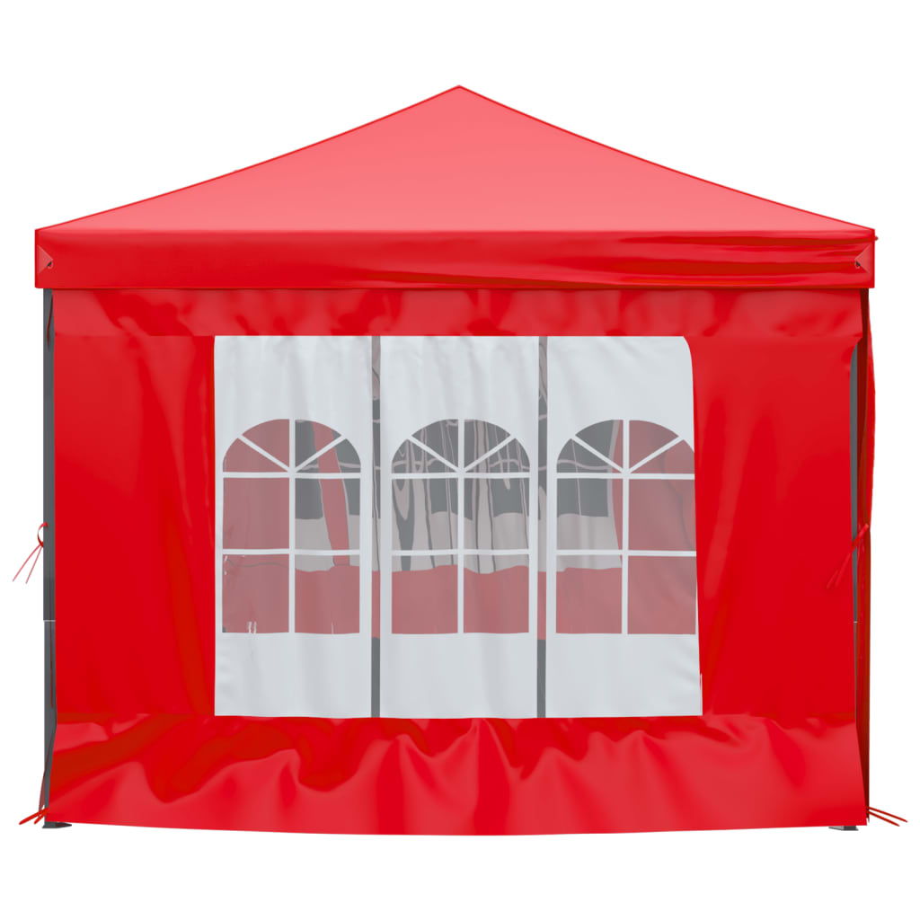 vidaXL Sklopivi šator za zabave s bočnim zidovima 3 x 6 m Crvena