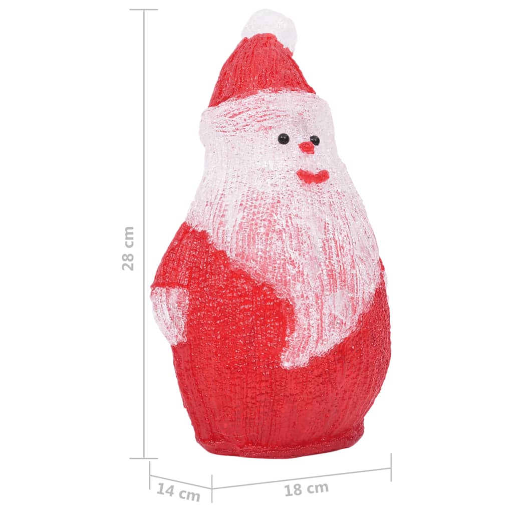 vidaXL LED božićna akrilna figura Djeda Mraza unutarnja i vanjska 28cm