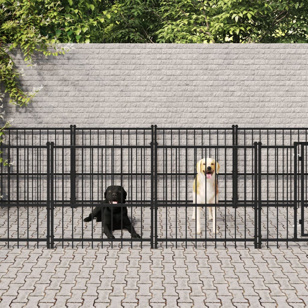 vidaXL Vanjski kavez za pse čelični 16,89 m²