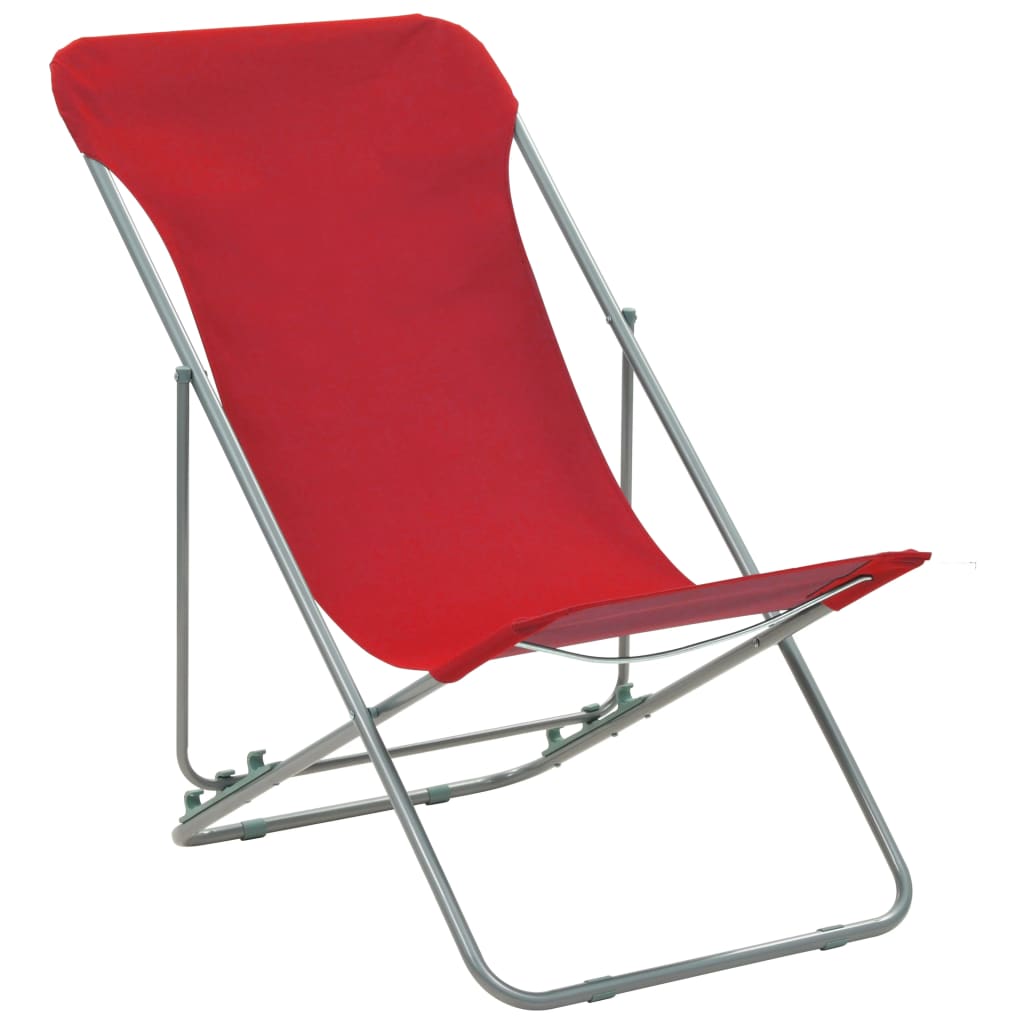 vidaXL Sklopive stolice za plažu 2 kom čelik i tkanina Oxford crvene