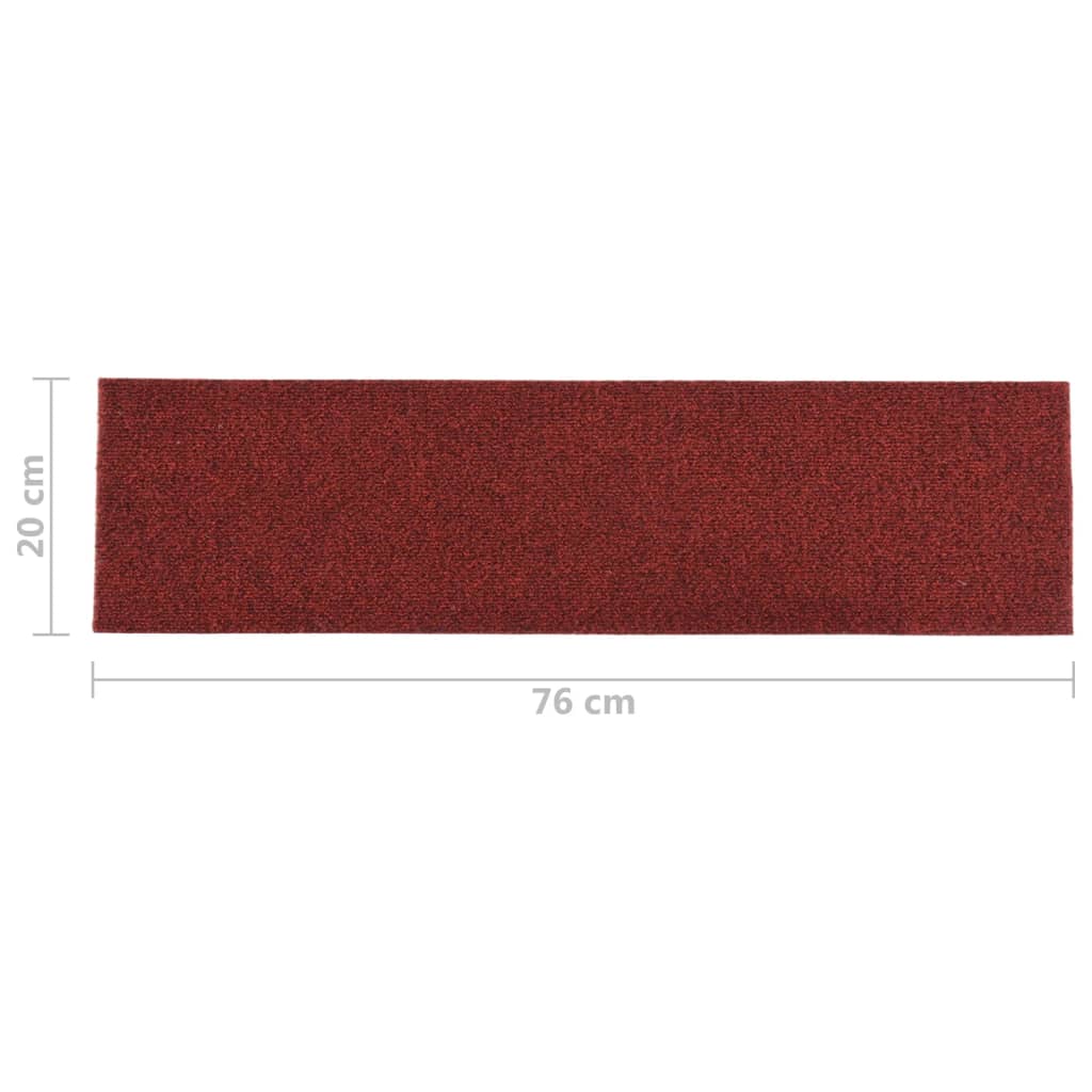 vidaXL Samoljepljivi otirači za stepenice 15 kom 76 x 20 cm crveni
