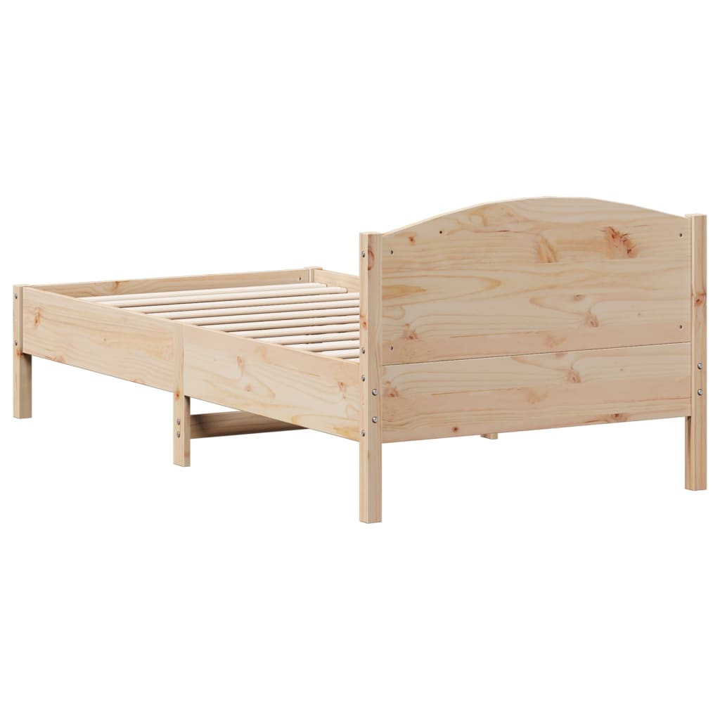 vidaXL Okvir kreveta s uzglavljem 75x190 cm od borovine