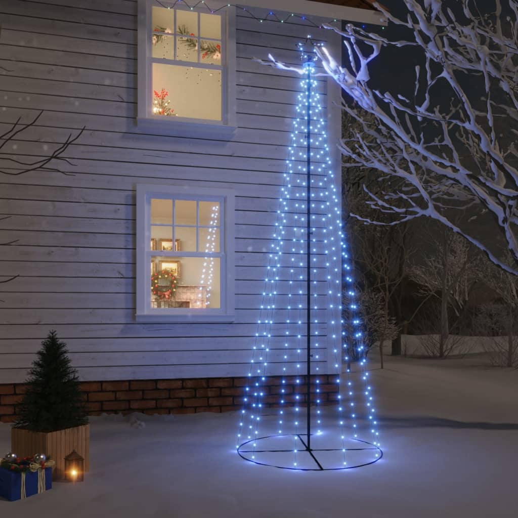 vidaXL Stožasto božićno drvce plavo 310 LED žarulja 100 x 300 cm