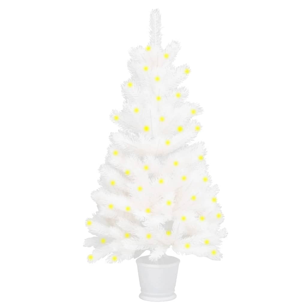 vidaXL Umjetno osvijetljeno božićno drvce bijelo 90 cm