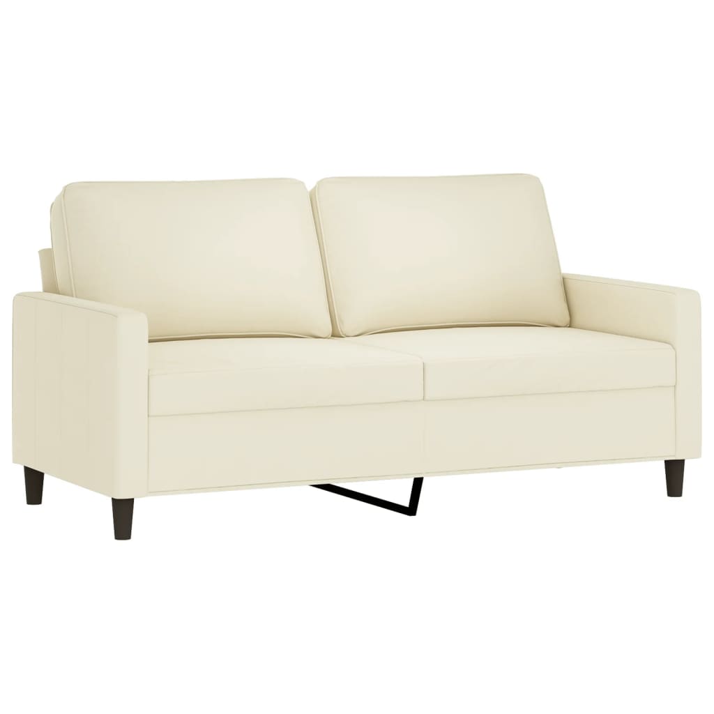 vidaXL 2-dijelni set sofa s jastucima krem baršunasti