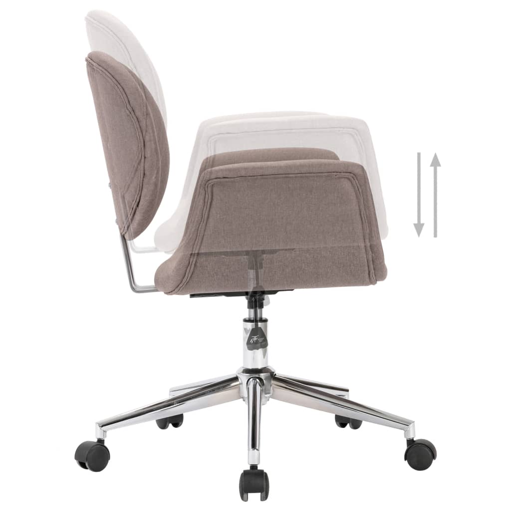 vidaXL Okretna uredska stolica od tkanine smeđe-siva