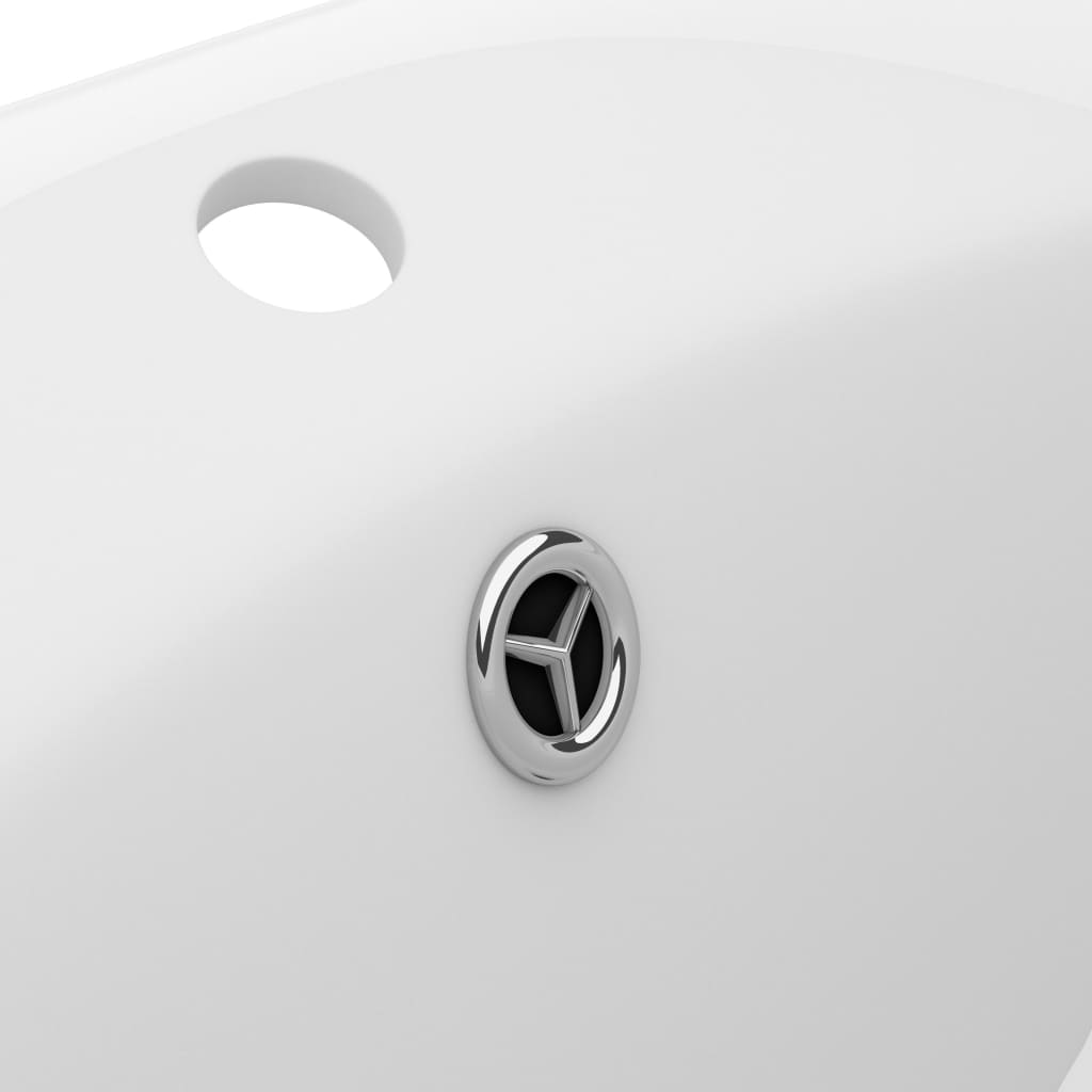 vidaXL Luksuzni ovalni umivaonik mat bijeli 58,5 x 39 cm keramički