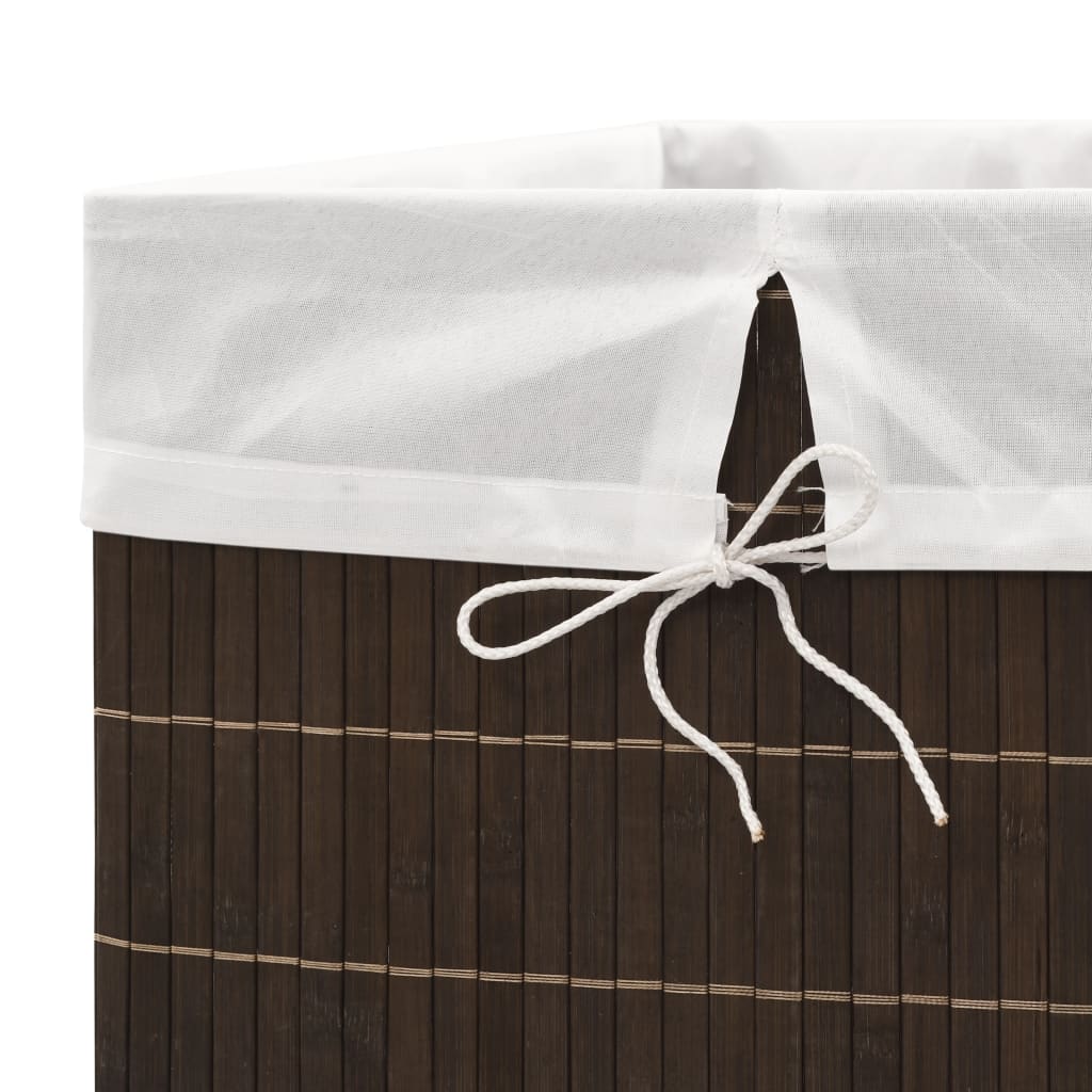 vidaXL Košara za rublje od bambusa pravokutna tamnosmeđa