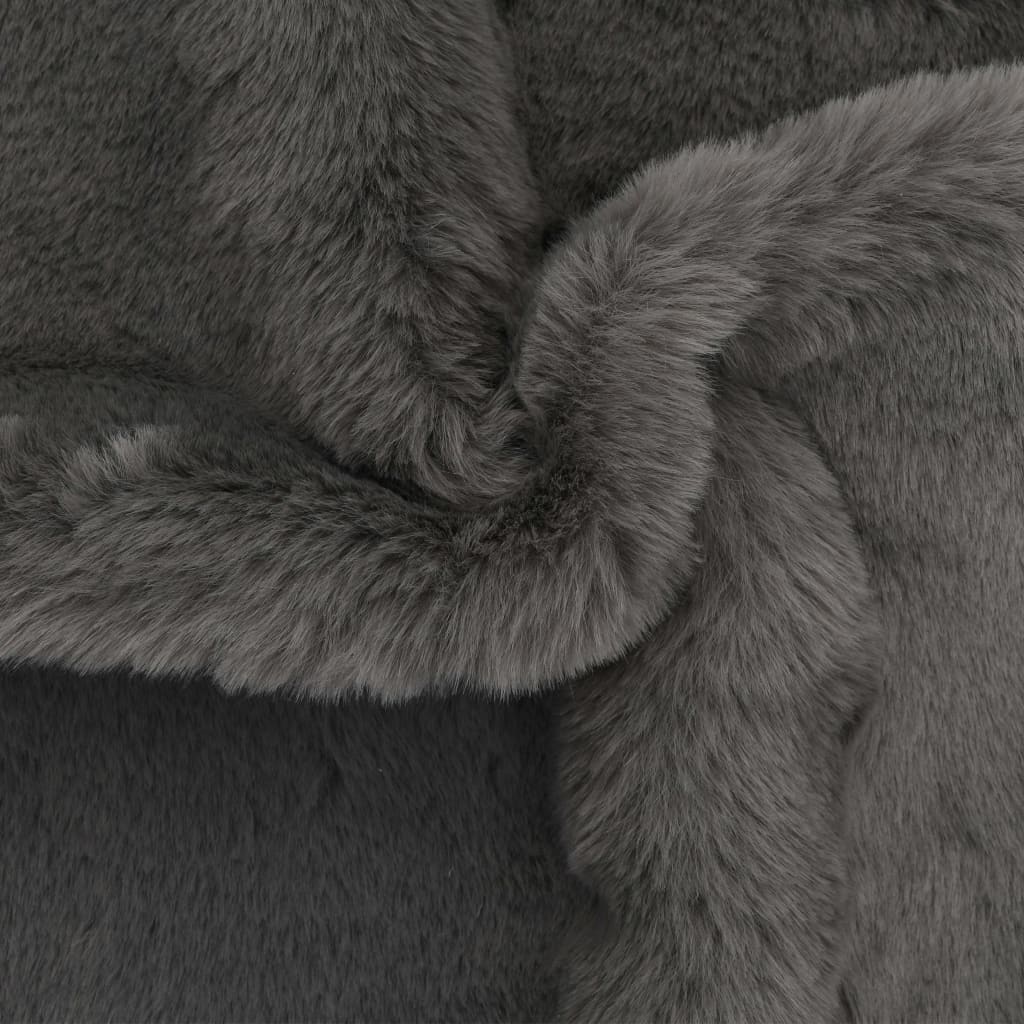 vidaXL Tepih od umjetnog zečjeg krzna 65 x 95 cm tamnosivi