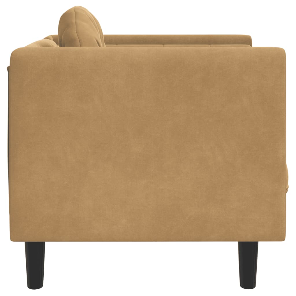 vidaXL Fotelja s jastukom smeđa baršunasta