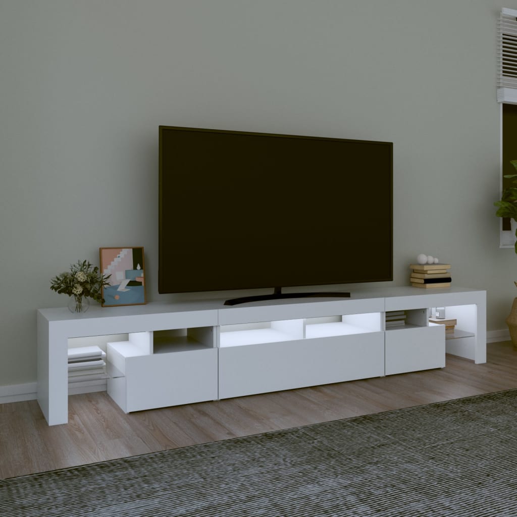 vidaXL TV ormarić s LED svjetlima bijeli 230x36,5x40 cm