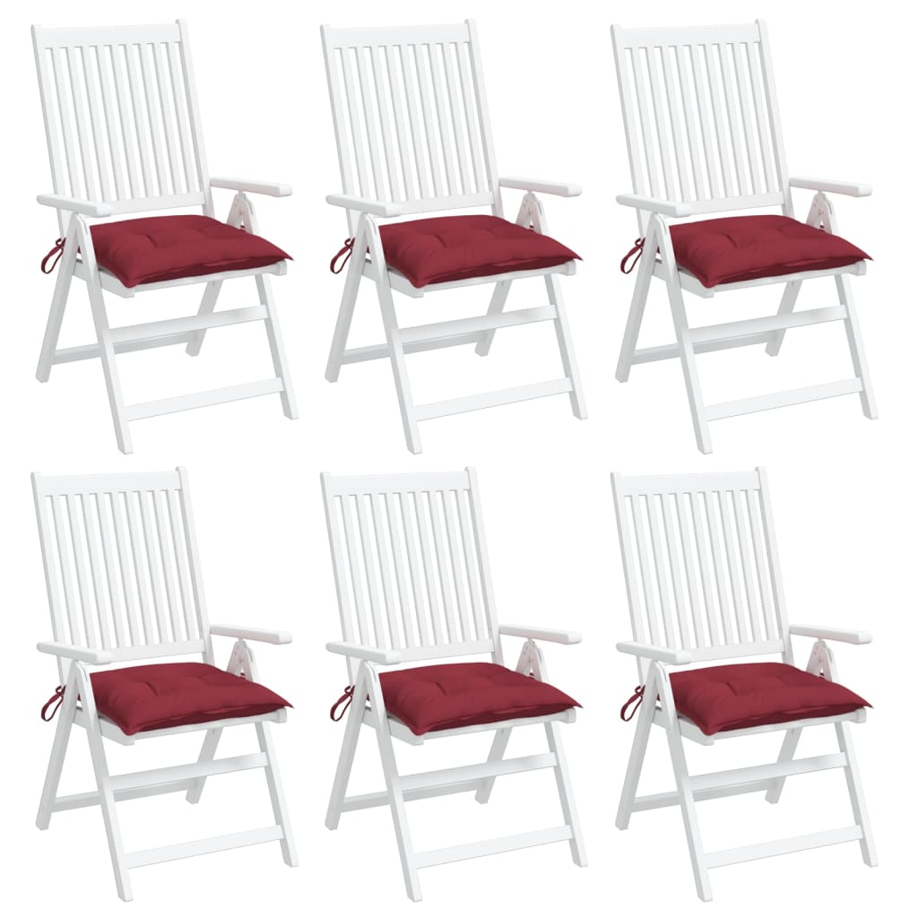 vidaXL Jastuci za stolice 6 kom boja vina 50x50x7 cm tkanina Oxford