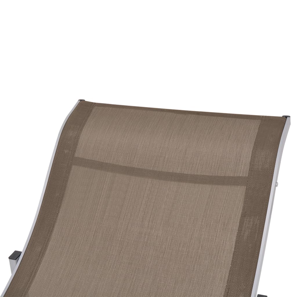 vidaXL Sklopive ležaljke za sunčanje od tekstilena 2 kom sivo-smeđe