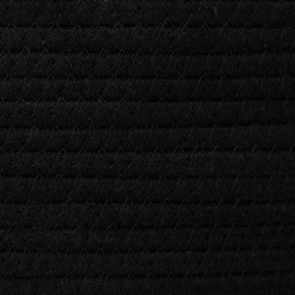 vidaXL Košara za pohranu s poklopcem crna i bež Ø 37 x 50 cm pamučna
