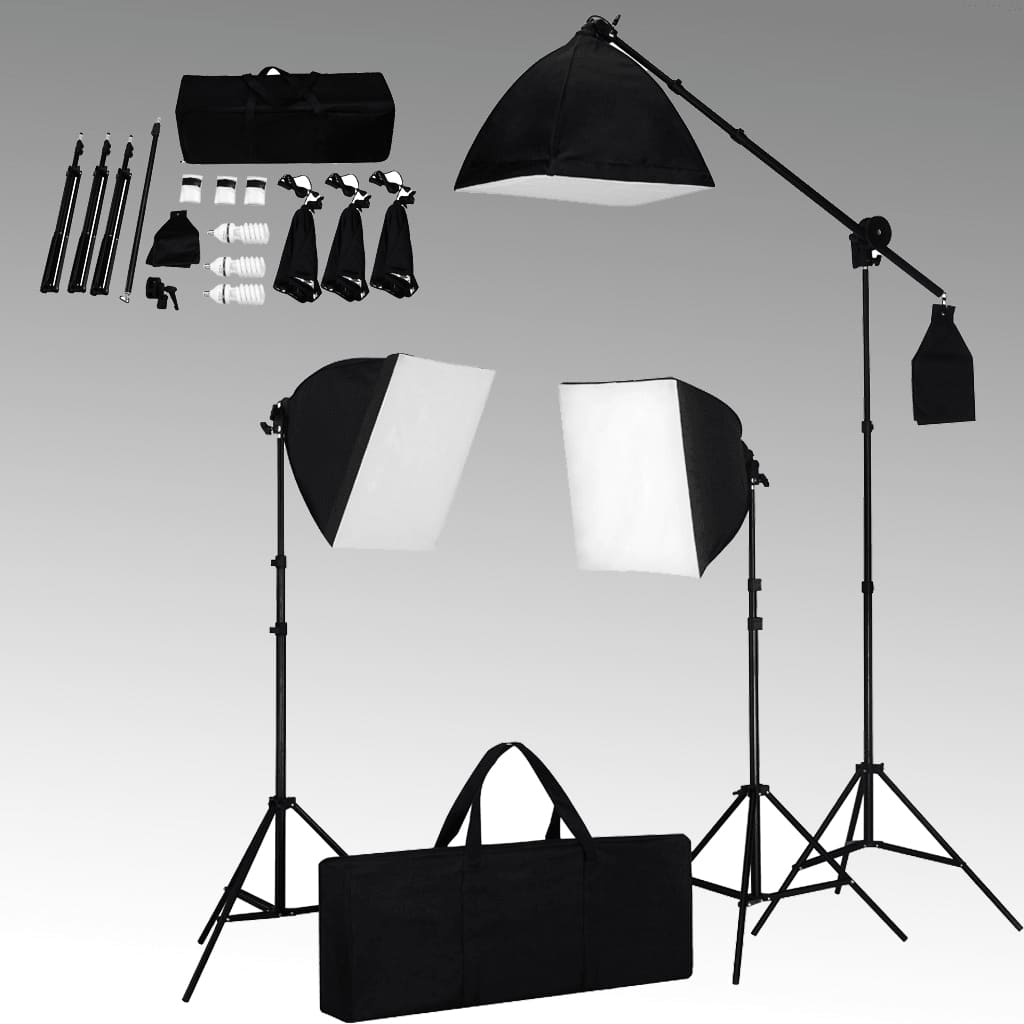 vidaXL Oprema za fotografski studio sa svjetlima softbox i pozadinom