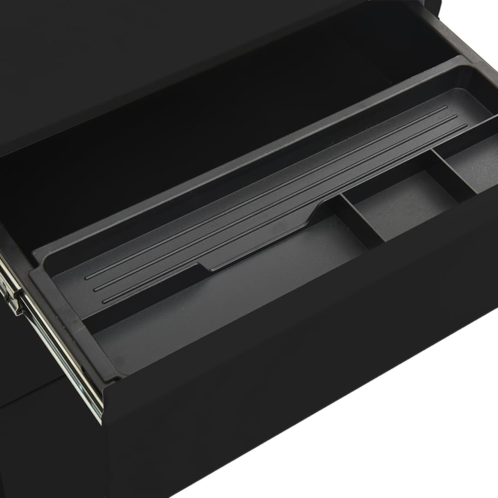 vidaXL Mobilni ormarić za spise crni 39 x 45 x 60 cm čelični