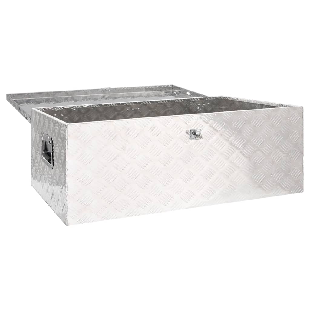 vidaXL Kutija za pohranu srebrna 100 x 55 x 37 cm aluminijska