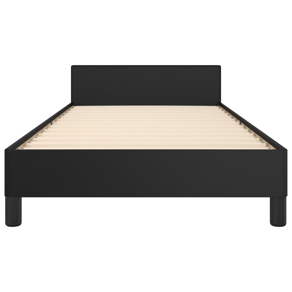vidaXL Okvir za krevet s uzglavljem crni 90x200 cm od umjetne kože