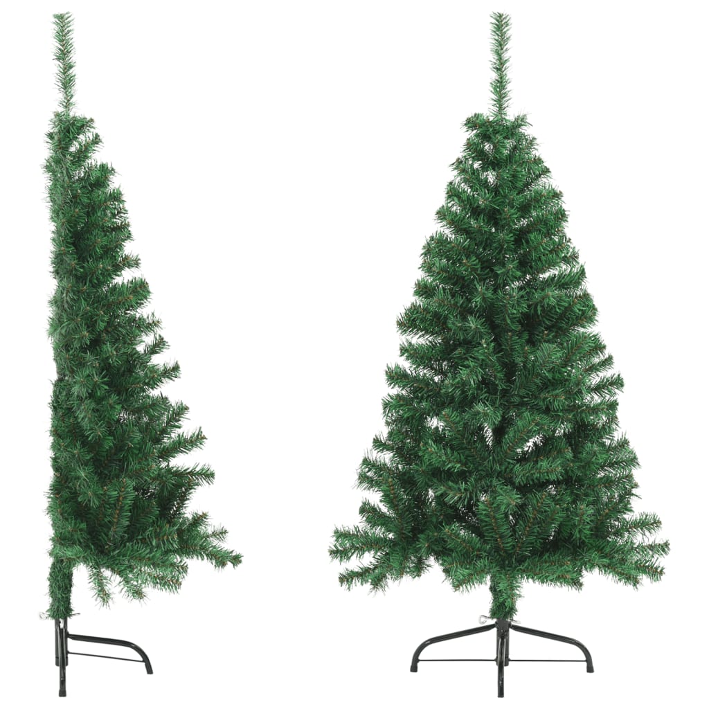 vidaXL Umjetna polovica božićnog drvca sa stalkom zelena 120 cm PVC