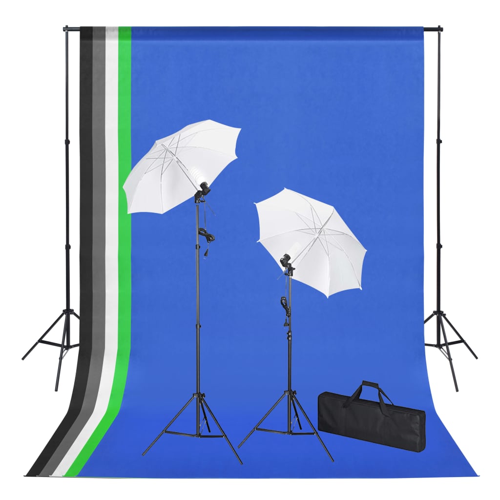 vidaXL Fotografska oprema s pozadinama, svjetlima i kišobranima