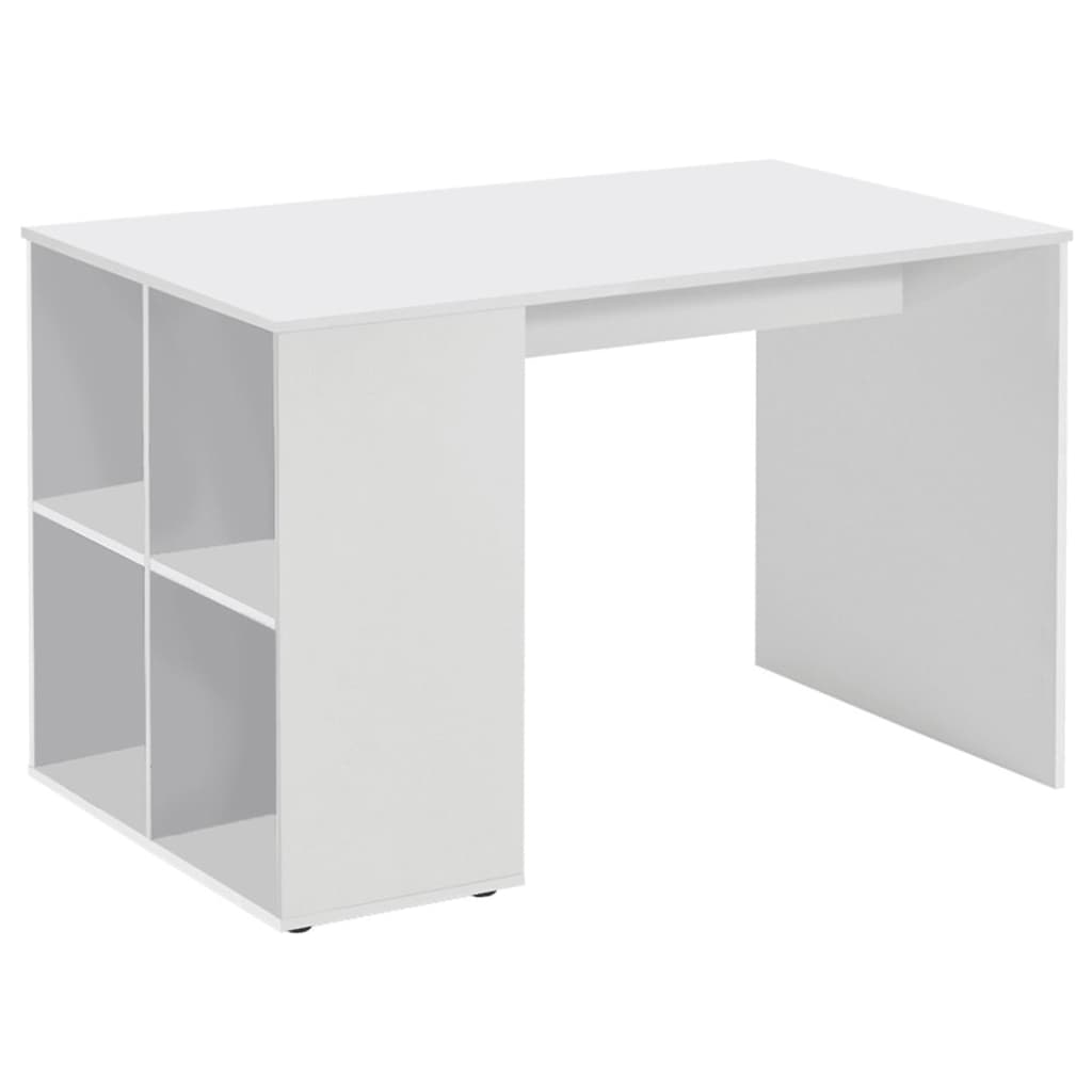 FMD radni stol s bočnim policama 117 x 72,9 x 73,5 cm bijeli