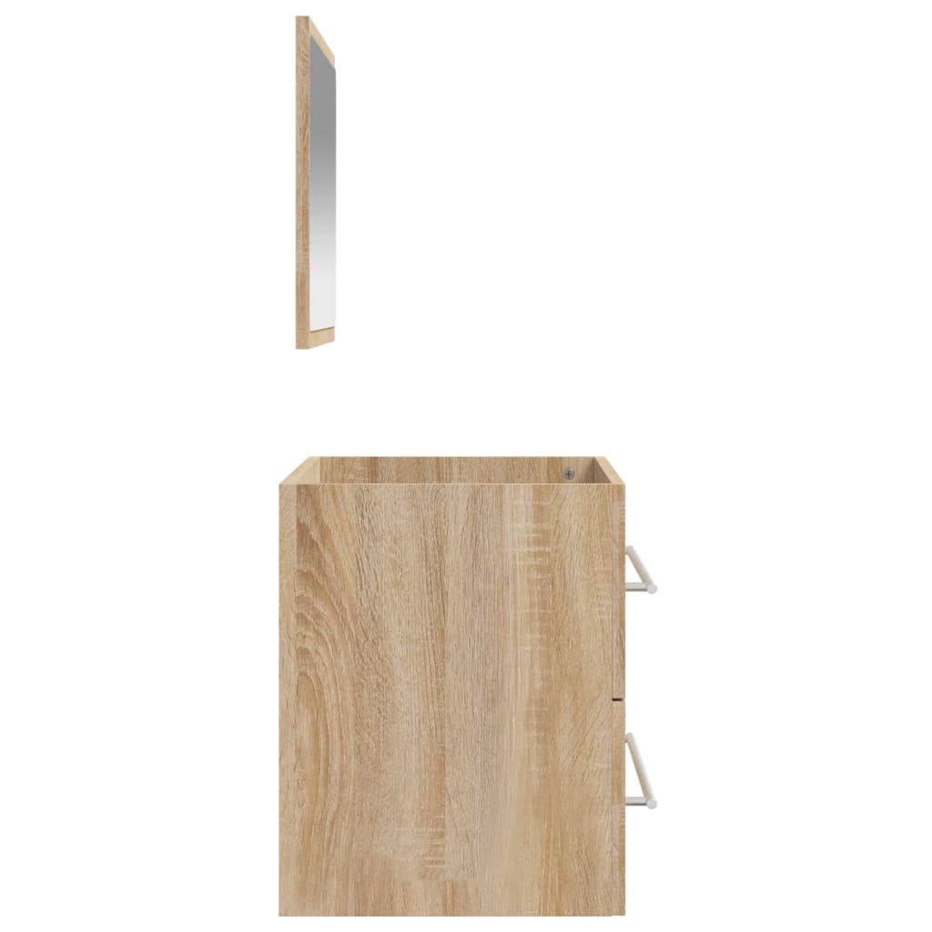 vidaXL Kupaonski ormarić s ogledalom boja hrasta od konstruiranog drva