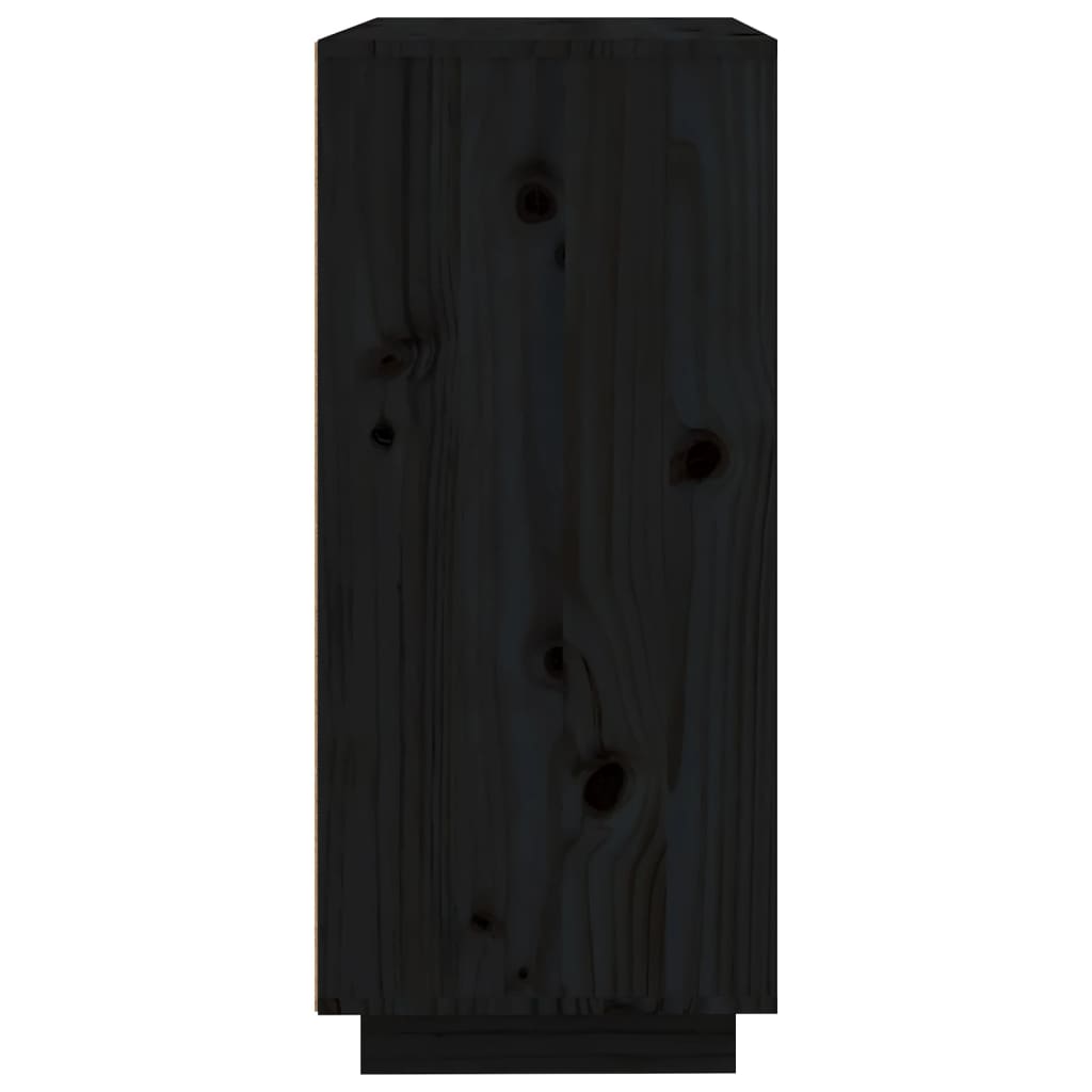 vidaXL Komoda crna 60 x 35 x 80 cm od masivne borovine