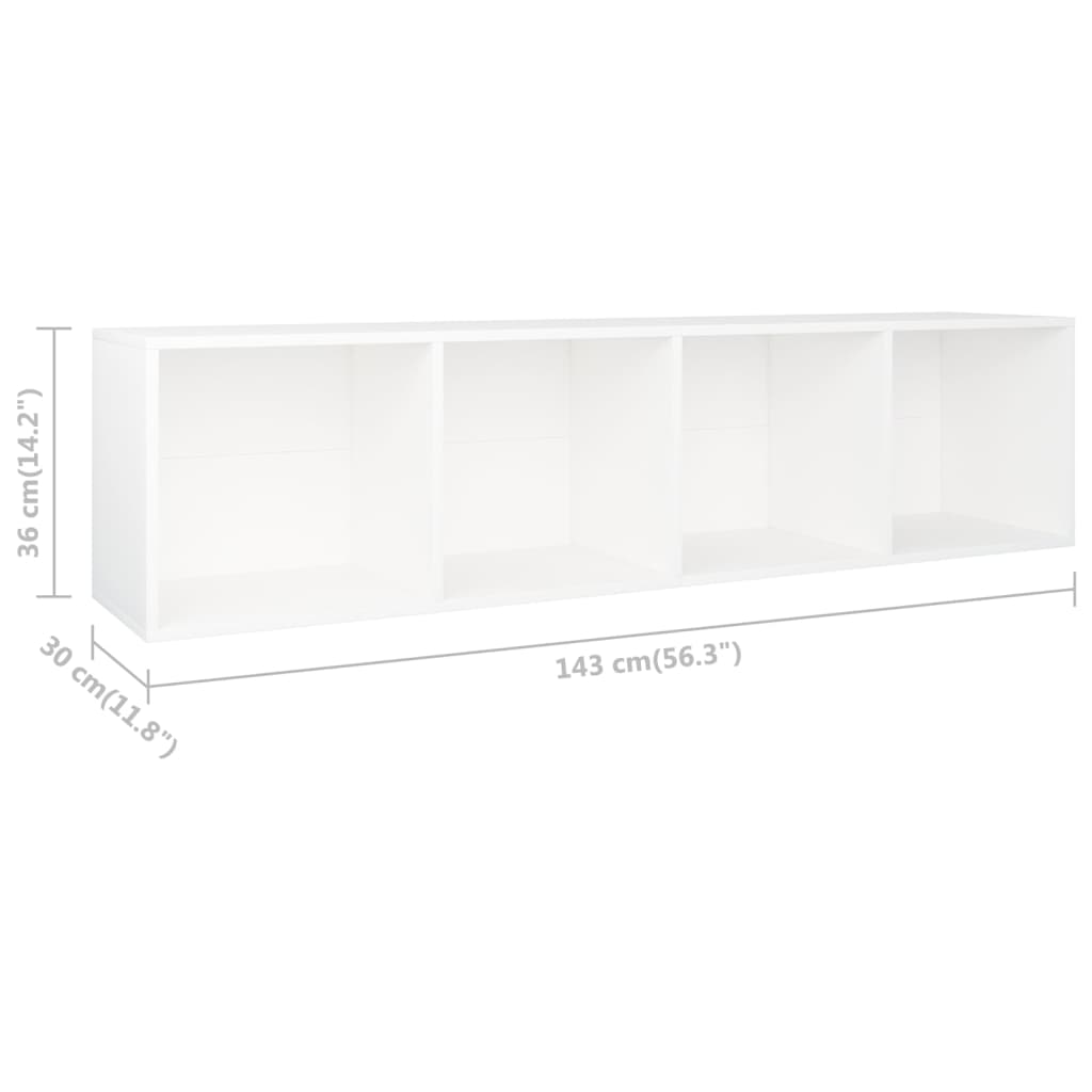 vidaXL Ormarić za knjige/TV bijeli 36 x 30 x 143 cm od iverice