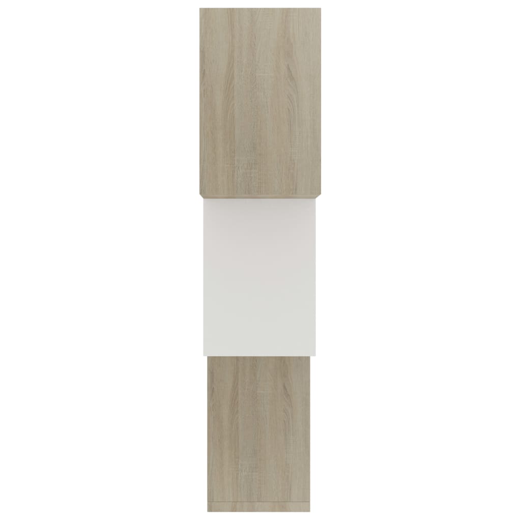 vidaXL Kockaste zidne police bijele i boja hrasta 68x15x68 cm iverica