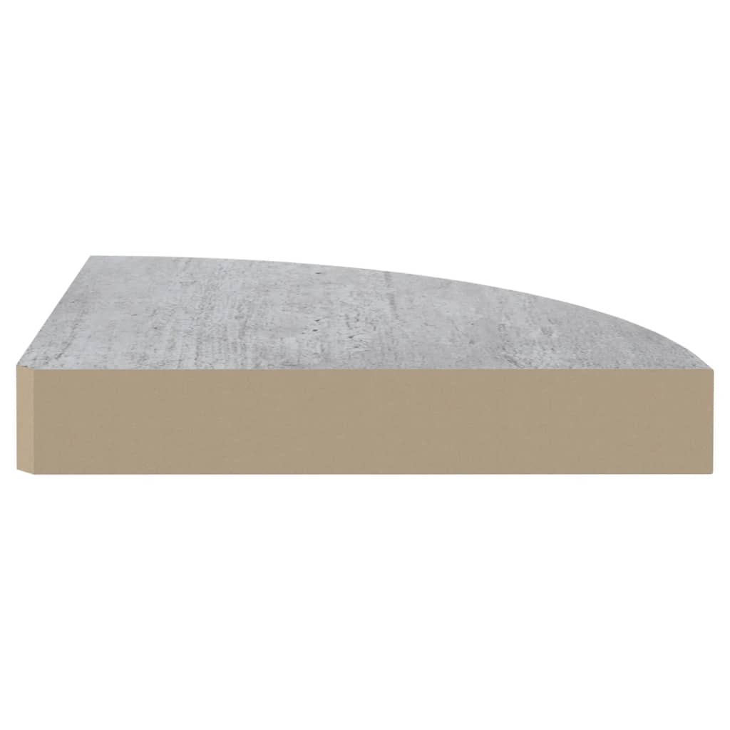 vidaXL Kutna zidna polica siva boja betona 25 x 25 x 3,8 cm MDF