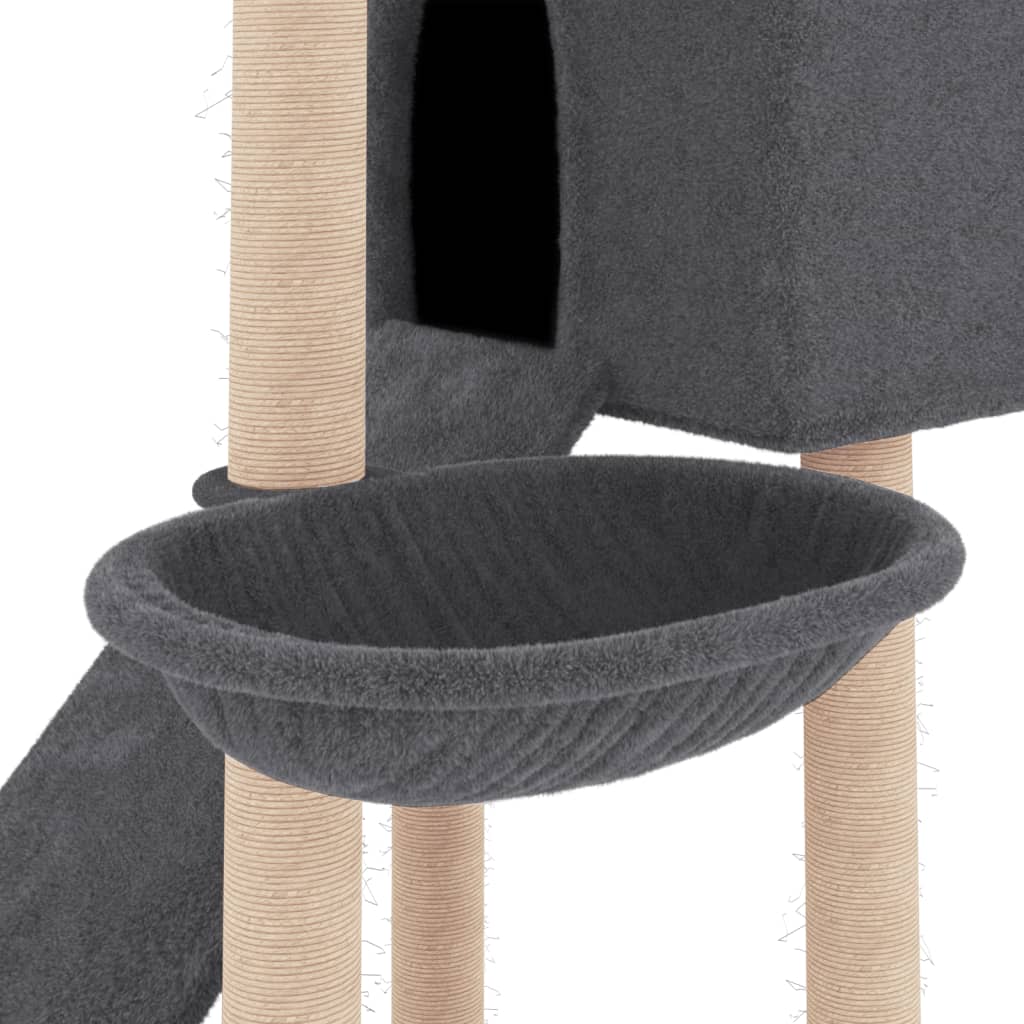 vidaXL Penjalica za mačke sa stupovima za grebanje tamnosiva 153 cm