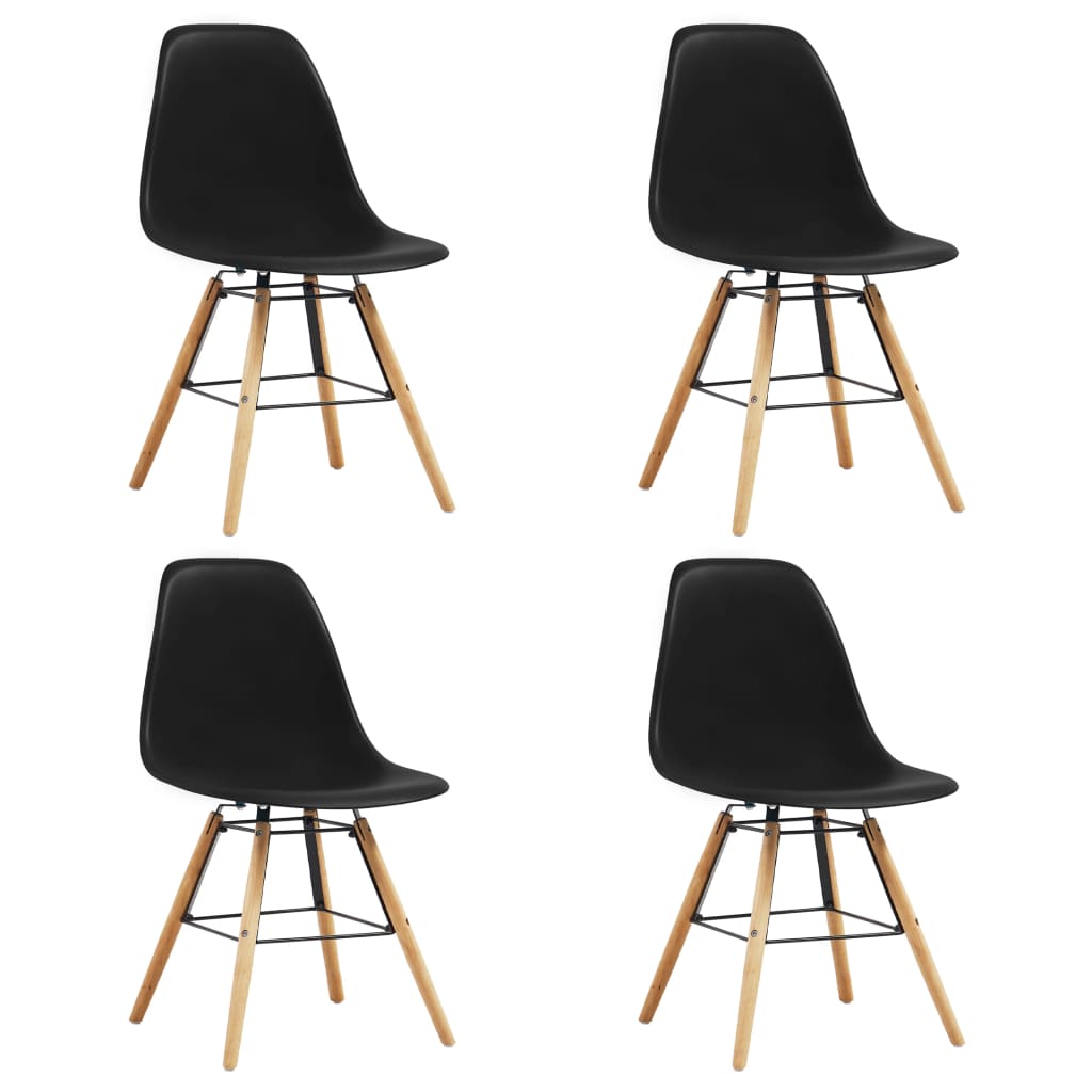 vidaXL Blagovaonske stolice od plastike 4 kom crne