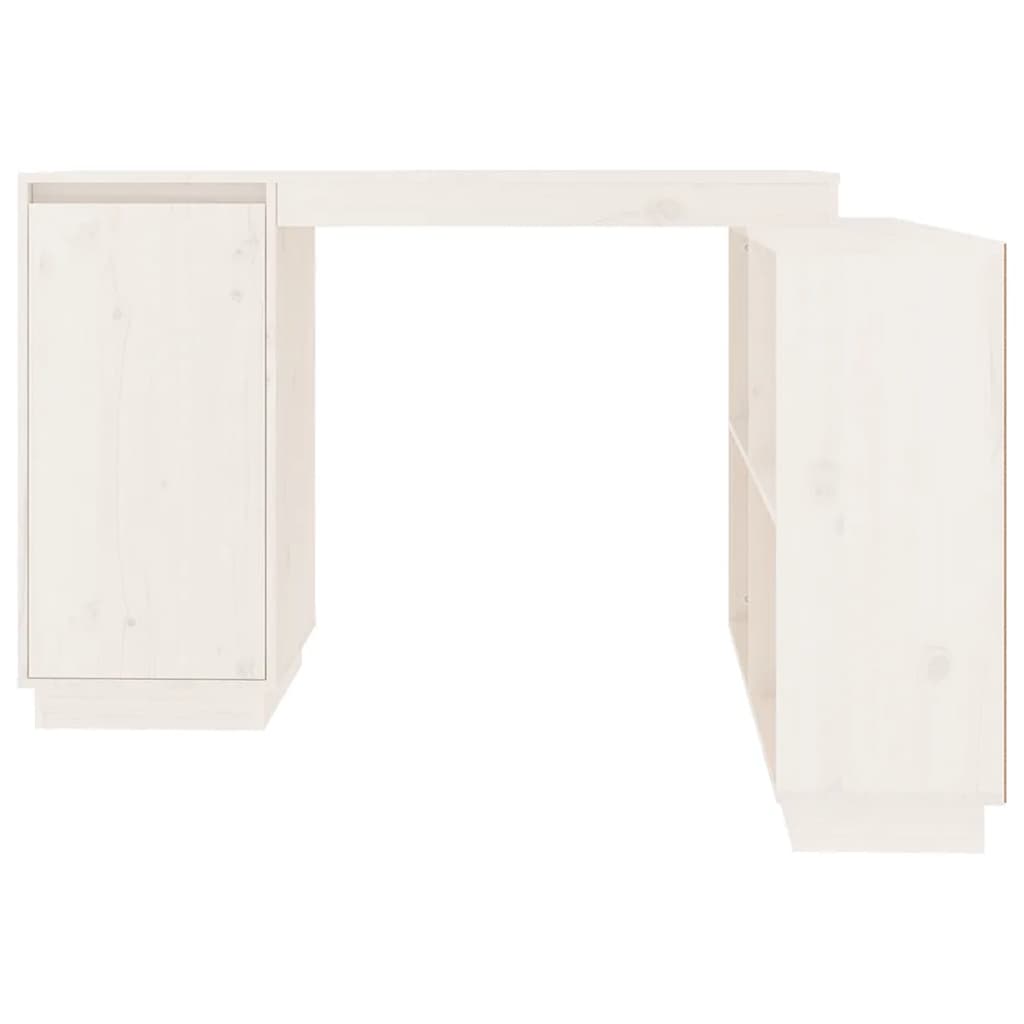 vidaXL Radni stol bijeli 110 x 50 x 75 cm od masivne borovine