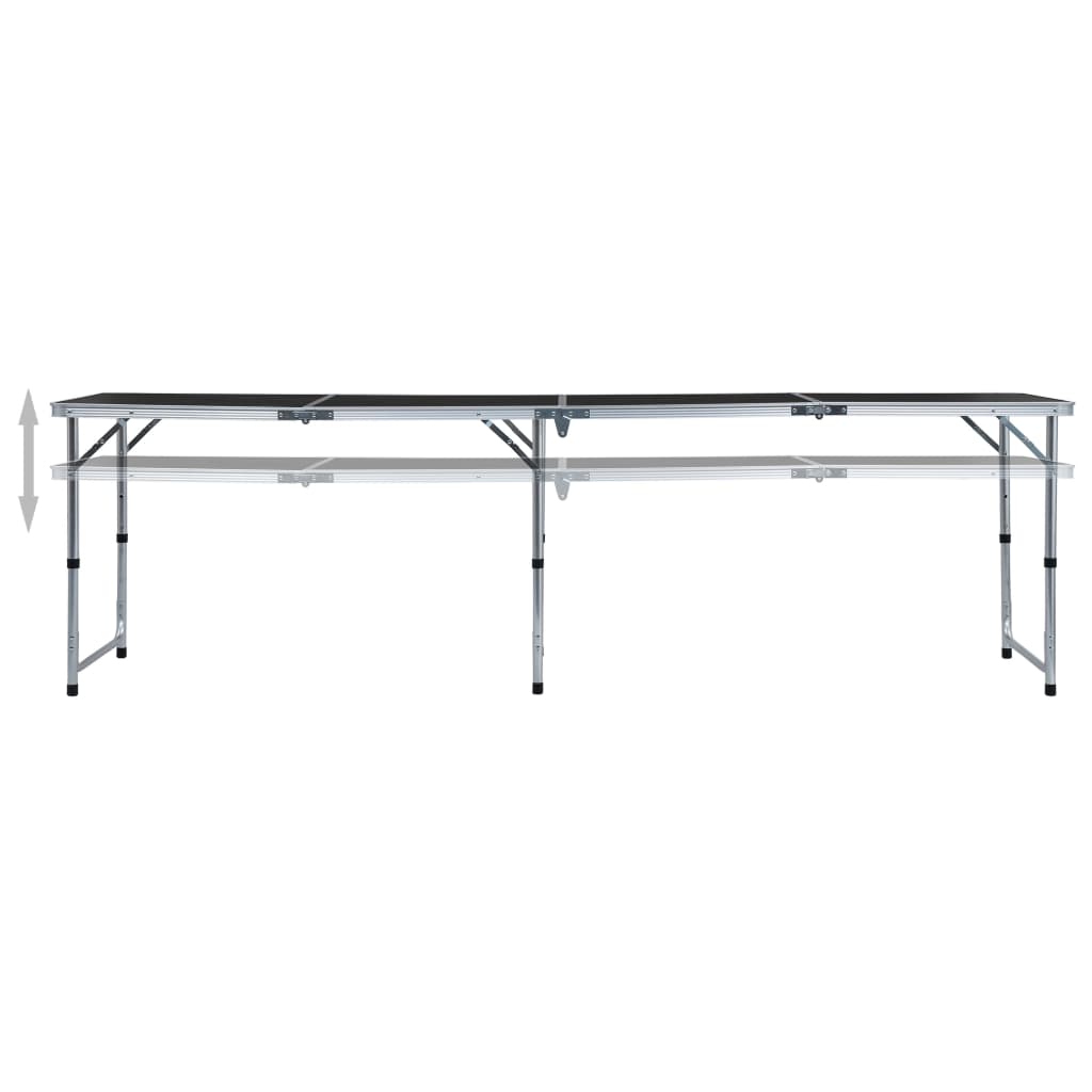 vidaXL Sklopivi stol za kampiranje sivi aluminijski 240 x 60 cm