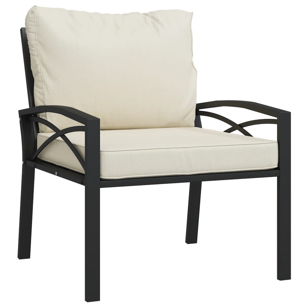 vidaXL Vrtne stolice s jastucima boje pijeska 2 kom 68x76x79 m čelične