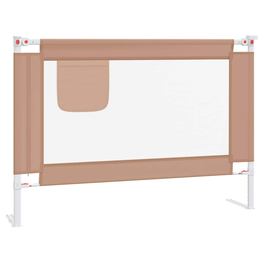 vidaXL Sigurnosna ograda za dječji krevet smeđe-siva 90x25 cm tkanina