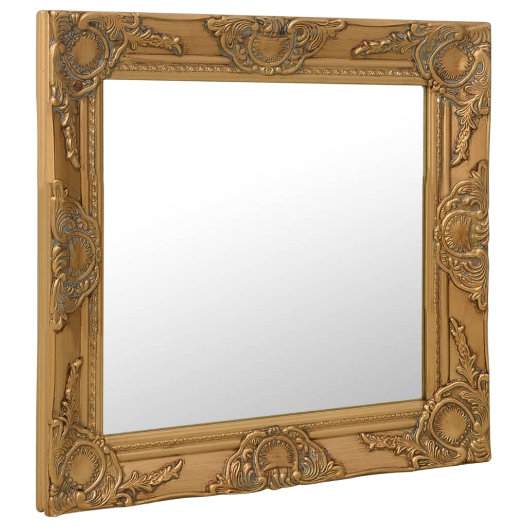 vidaXL Zidno ogledalo u baroknom stilu 50 x 50 cm zlatno