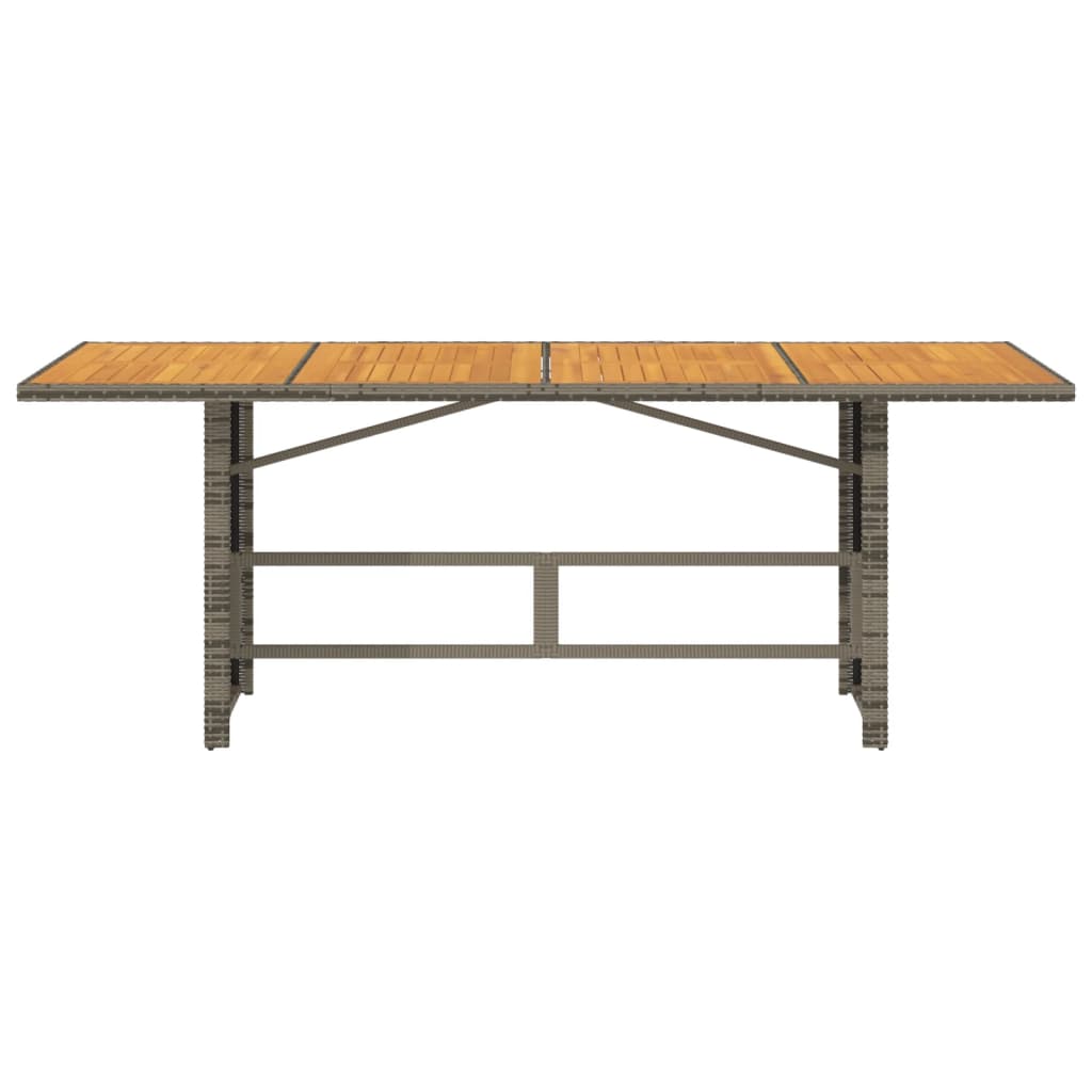 vidaXL Vrtni stol s pločom od drva bagrema sivi 190x80x74 cm poliratan