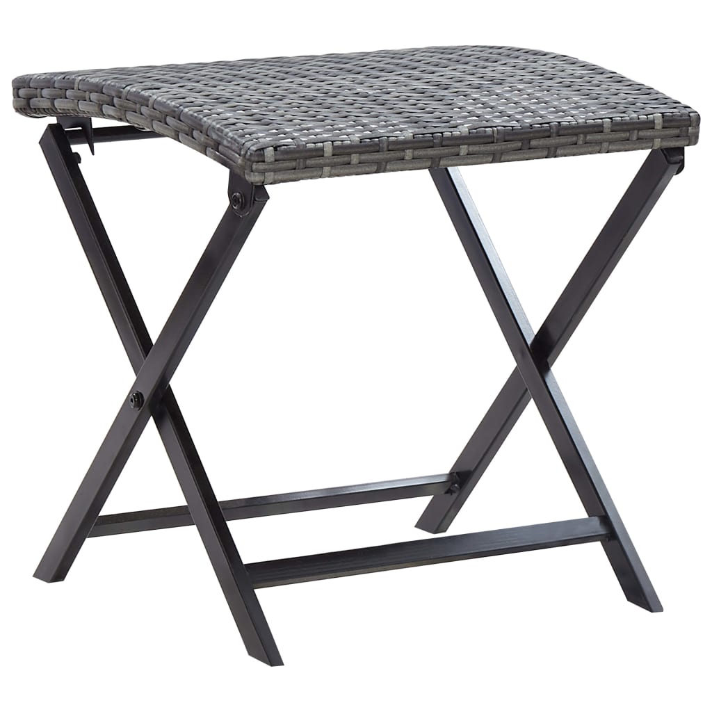 vidaXL Sklopivi stolac od poliratana sivi